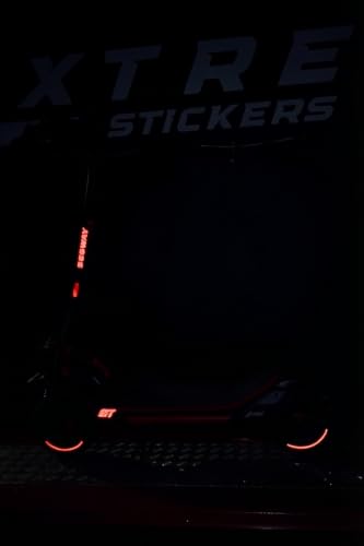 Segway ZT3 Pro Uyumlu Reflektif Sticker Seti (Sağ ve Sol) (Kırmızı) | Kendinden yapışkanlı Folyo Sticker
