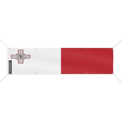 Drapeau de Malte avec 10 oeillets en taille XL 90x360cm pour mat