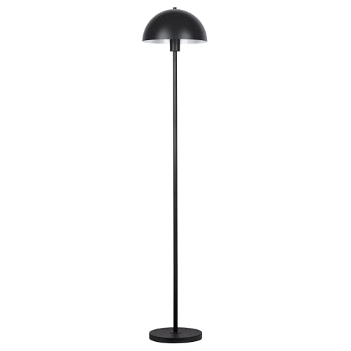 Kenroy Home Vega Black Metal Dome Floor Lamp with Sleek