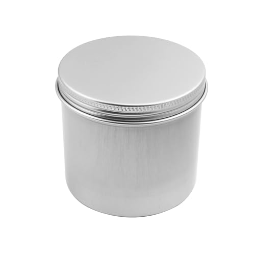 Recogwood Tarros de aluminio de 250 ml, latas redondas de metal, recipientes de almacenamiento vacíos, lata de almacenamiento de muestras de cosméticos con tapa de rosca para manualidades, polvo,