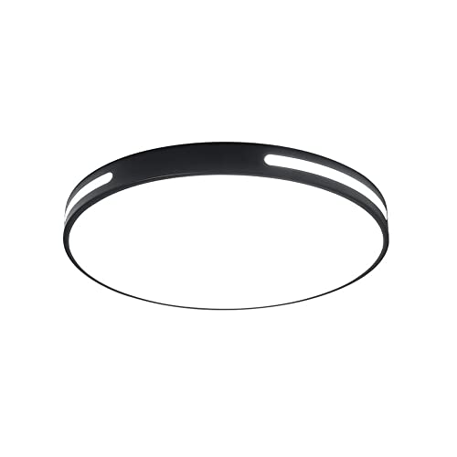 Ultra-Thin Modern Minimalist Round Black Flush Mount Ceiling Light 3D