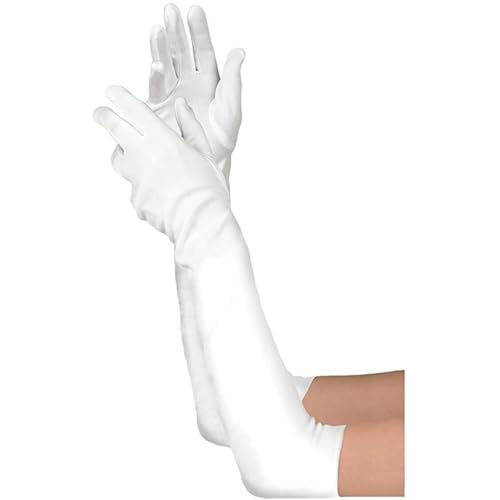 Guantes largos de satén rojos para mujer pack de 2 pares hasta el codo para ópera 3