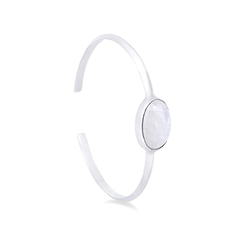 Spirit Wrist Catherine Moonstone Bracelet For Women – Natural Gemstone Bracelet – 925 Sterling Silver Bracelets For Women – Adjustable Cuff Bracelets For Women – Handmade In Bali #TOP6