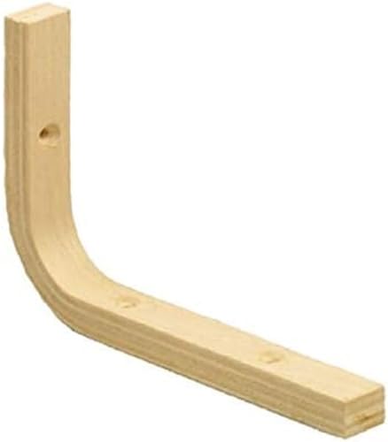 Amig - Soporte para Estantería | 200 x 150 x 23 x 12 mm | Carga Máxima de 30 kg | Escuadra de Madera para Baldas y Estantes | Incluye Tornillos y Tirafondos | Madera Haya