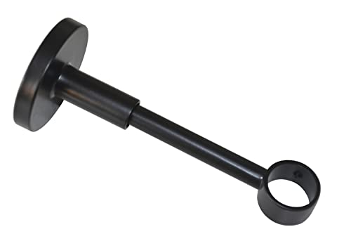 GARDINIA Träger mit Metallmontageplatte für Gardinenstange, 1-läufig, Geschlossen, Inkl. aller Montage-Teile, Serie Chicago, Ø 20 mm, Metall, Schwarz-matt