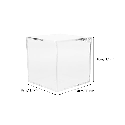 Image of SEWACC Acrylic Storage Box with Lid Clear Square Display Case Organizer for Figurines Collectibles Makeup Accessories Desk Storage 3.15 Inch