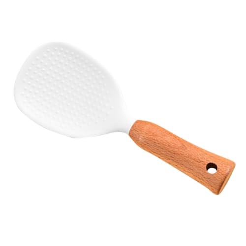 Unomor Rice Paddle Spoon Silicone Rice Spoon Non-stick Comfortable to Hold Handle for Kitchen Dining