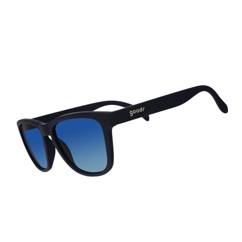 goodr Drinks Seawater, Sees Future Polarized Sunglasses, Medium Sized (OG), Navy with Blue Gradient Lenses2