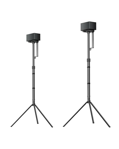 ULTIMEA Steady 310   Juego de 2 Soportes universales para Altavoces de Altura Regulable, Extensibles de 62 cm a 93 cm para Altavoces de satélite y estantería, Carga de hasta 3 kg, Color Negro