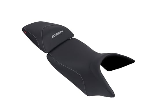 Housse de selle noire pour Honda CBF600 2004-2007 avec coutures et logo gris