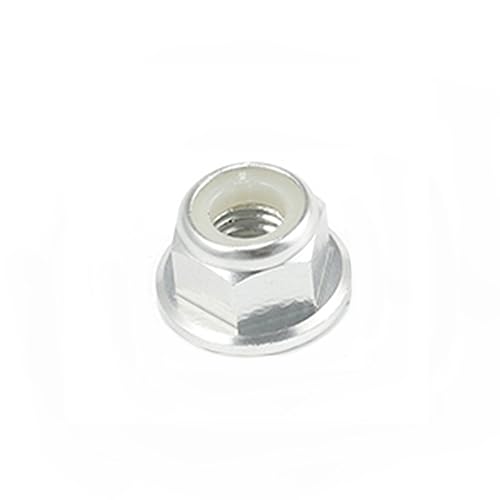 10pcs M5 ?Silver?Aluminum Alloy Flange Lock Nuts, Lightweight self-Locking Nuts