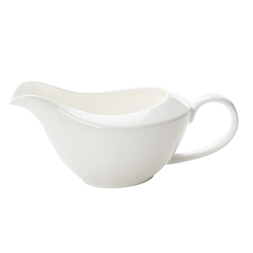 FUNOMOCYA 1pc Ceramic Sauce Container Elegant Serving Jug for Gravy Salad Dressings Condiments Dripless Spout Design for Home Restaurant Use Healthy Material