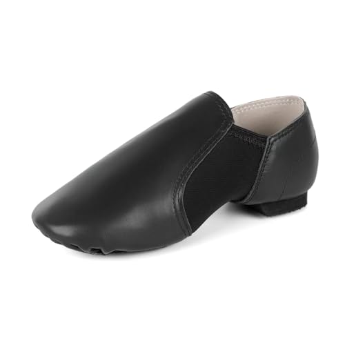 Asyusyu Zapatos de jazz para niñas, suela dividida, zapatos de baile de jazz para niños, Black, 33 EU