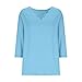 Womens Summer Tops 3/4 Sleeve Casual Dress Shirts Scalloped V Neck Loose Fit Blouses Fashion Business Work Basic Tees Blue
