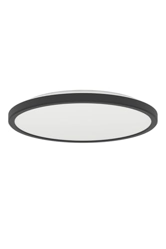 Image of Eglo Connect.z Smart Home LED Bathroom Ceiling Light Rovito-Z, ZigBee, app and Alexa Voice Control, Warm White-Cold White, RGB, dimmable Ceiling lamp, Black, IP44, Ø 30 cm
