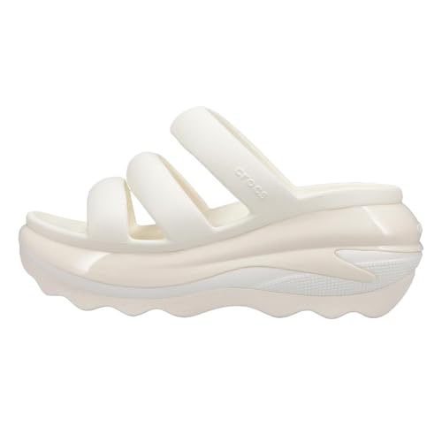 Crocs Unisex-Adult Mega Crush Triple Strap Chk Slipper, Chalk, 7 UK Men/ 8 UK Women (M8W10)
