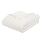 liebling Kuscheldecke Cashmere Feeling 220 x 240 cm, Wollweiß, Premium Sofa Decke, Dicke warme Wohndecke, 500 gr. / m²