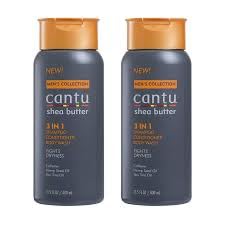 Cantu Mens 3-In-1 Shampoo Conditioner Bodywash 13.5 Ounce (400ml) (2 Pack)