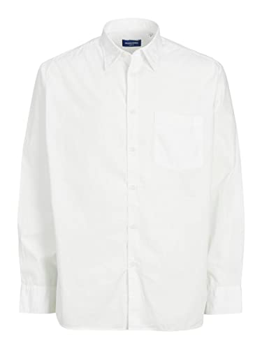 JACK & JONES Men's JORBILL Oversized Shirt LS CBO Hemd, Bright White, L