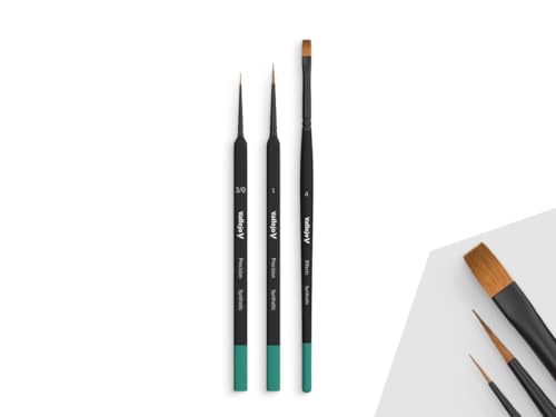 Vallejo Precision B03990 Starter Set (Round No.1, Triangular 3/0, Flat Synth. No.4)