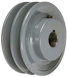 4.25" X 1" Double Groove AK Fixed Bore Pulley # 2AK44X1