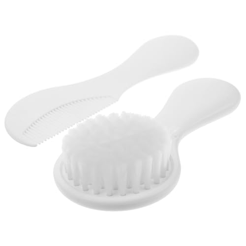 FIXOSHEE Set de Cepillo y Peine para Recién Nacido Cerdas Suaves Cepillo para Costra Láctea y Masajeador del Cuero Cabelludo Kit de Aseo para Ñiño Cuidado del Cabello