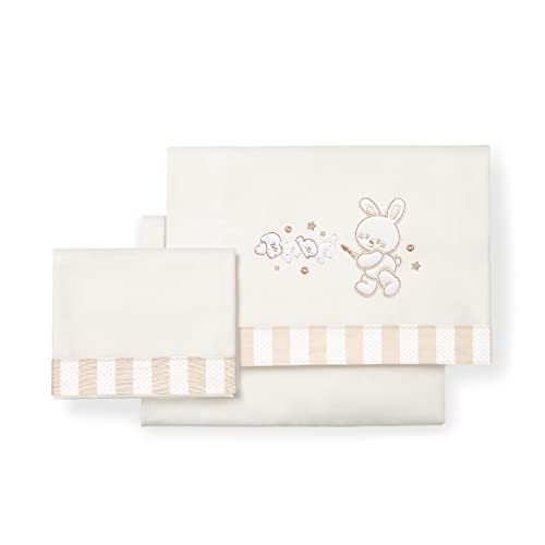 Draps de berceau Rabbit Bebé beige anti irritation pour peau sensible