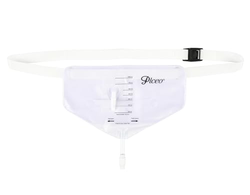 Plceo Urine Collection Bag with Waist Belt, 1000 mL (3 Pack)