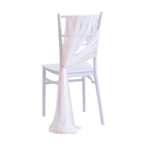 Nœuds pour chaises de mariage rose pêche et blanc pour une décoration de fête réussie