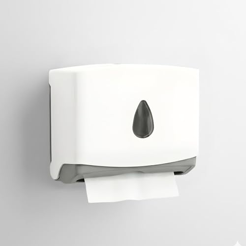 Image of MDN Wall Mount Paper Towel Dispenser Multifold Tissue Paper Holder Made of ABS Plastic Tissue Holder for Bathroom Office Hotel School Commercial and Home Use, White