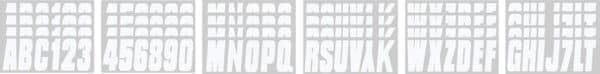 Image of Hardline Products USA Series 350 Factory Matched 3-Inch Boat Registration Kit - Solid White - Complete 4-in-1 Marine Decal Set with Adhesive Remover & Application Fluid for Boats & PWCs