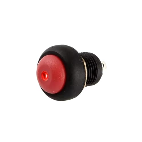 Interruptor LED momentáneo 12mm de 6V con pulsador rojo mini para panel de control