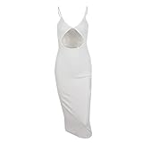 Material: los vestidos largos para mujer con cuello de tirantes finos están hechos de telas suaves y cómodas de algodón y spandex. Este vestido es elástico, casual, ligero, transpirable e impermeable.