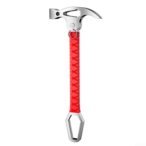 2in1 Claw Hammer Wrench Crowbar with Staple Remover and Adjustable Hammer Head for Nail and Screw Removal, Metal Construction for Heavy Use