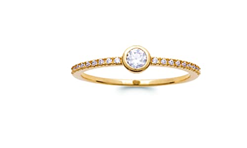 Bague en Plaqué Or avec alliance sertie de zirconium haut de gamme