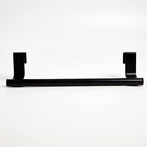 Toallero barra acero inoxidable negro para colgar en muebles de baño y cocina
