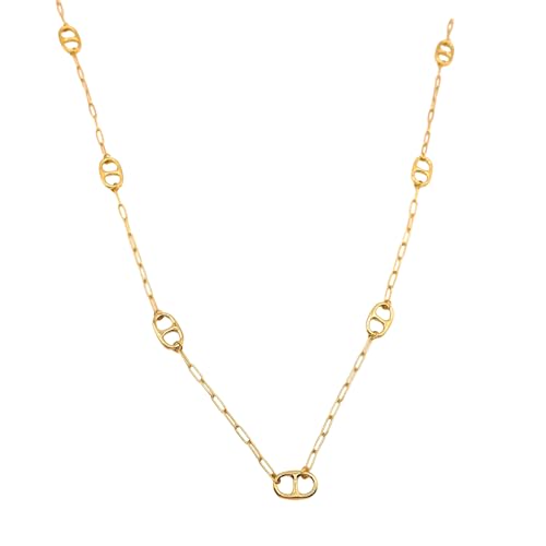Cadeau anniversaire femme : sautoir personnalisé maille marine et trombone