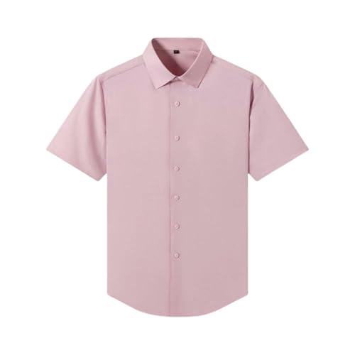 Chemise boutonnée homme manches courtes col carré vêtement infroissable lavable en machine casual