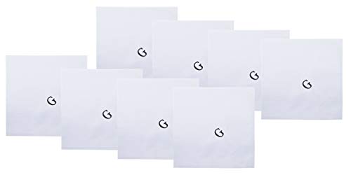 Image of Retreez 8 Pc Pure Cotton Initial Monogrammed Men's Handkerchiefs Hanky Gift Set