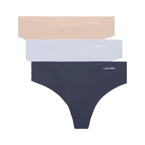 Calvin Klein Women's Invisibles Seamless Thong Panties, 3 Pack