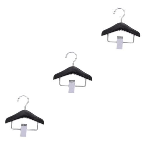 DRESSOOS 3個 ペットハンガー 犬の歯磨き粉 子犬アパレルハンガー ドッググル 犬のボウル ペット服収納ラック ミニパンツハンガー ペット用品 おもちゃ 繁殖 ステンレス鋼 Black