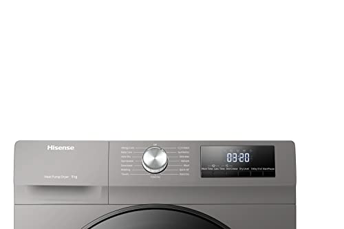 Hisense 3 Series DHQA902UT 9Kg Heat Pump Tumble Dryer - Titanium - A++ Rated