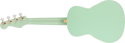 Fender Avalon Ténor Ukulélé Motif noyer Vert surf - Les Beatles, Paul McCartney, John Lennon, RIngo Starr, George Harrison Fender Avalon Ténor Ukulélé Motif noyer Vert surf – Image 3