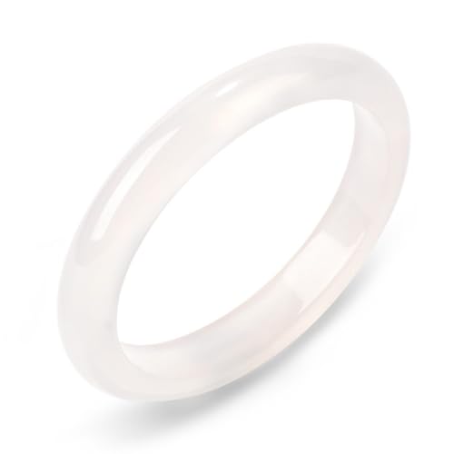 Bracelet en jade blanc YCQYM, douceur et sérénité en agate calcédoine 64 mm