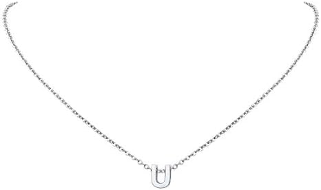 FindChic Tiny Initial Necklace for Women Monogram Jewelry Alphabet Stainless Steel Letter Chain