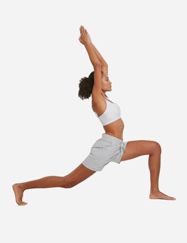 Image of BALEAF Women's Cotton Yoga Shorts Sweat Athletic Lounge Beach Shorts Jersey Pull On with Drawstring Pockets Summer