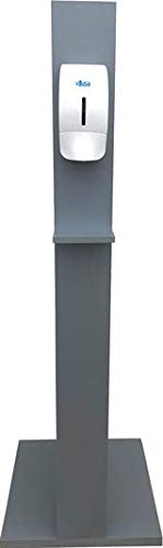 Ofituria - Soporte con Dosificador Manual De Gel Hidroalcohólico - 154Cm - Madera - Color Gris