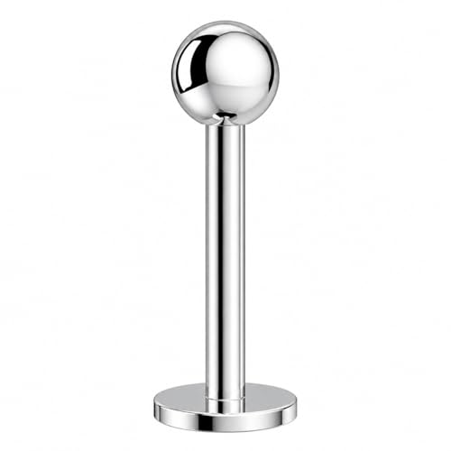 Image of Monster Piercing G23 Titanium Labret Stud, Internally Threaded, Plain Ball Top, Flat Back, 16G, 6mm /8mm /10mm - Sold as single piece