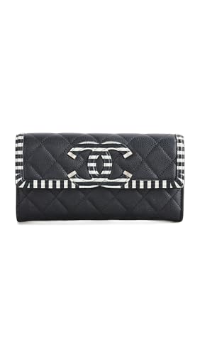 Chanel Women's Pre-Loved Cruise Line Long Wallet, Black, One Size