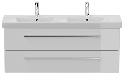 Villeroy & Boch SUBWAY2-0-130CM000101DE Waschbecken mit Unterschrank, Holz, weiß hochglanz, 130 x 50 x 47 cm